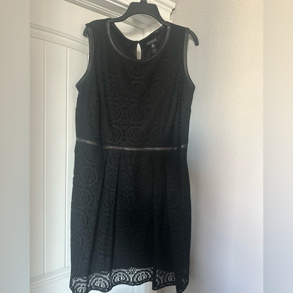 🖤 Enfocus Studio Black Lace Fit & Flare Dress – Size 18W -EUC - Picture 2 of 4